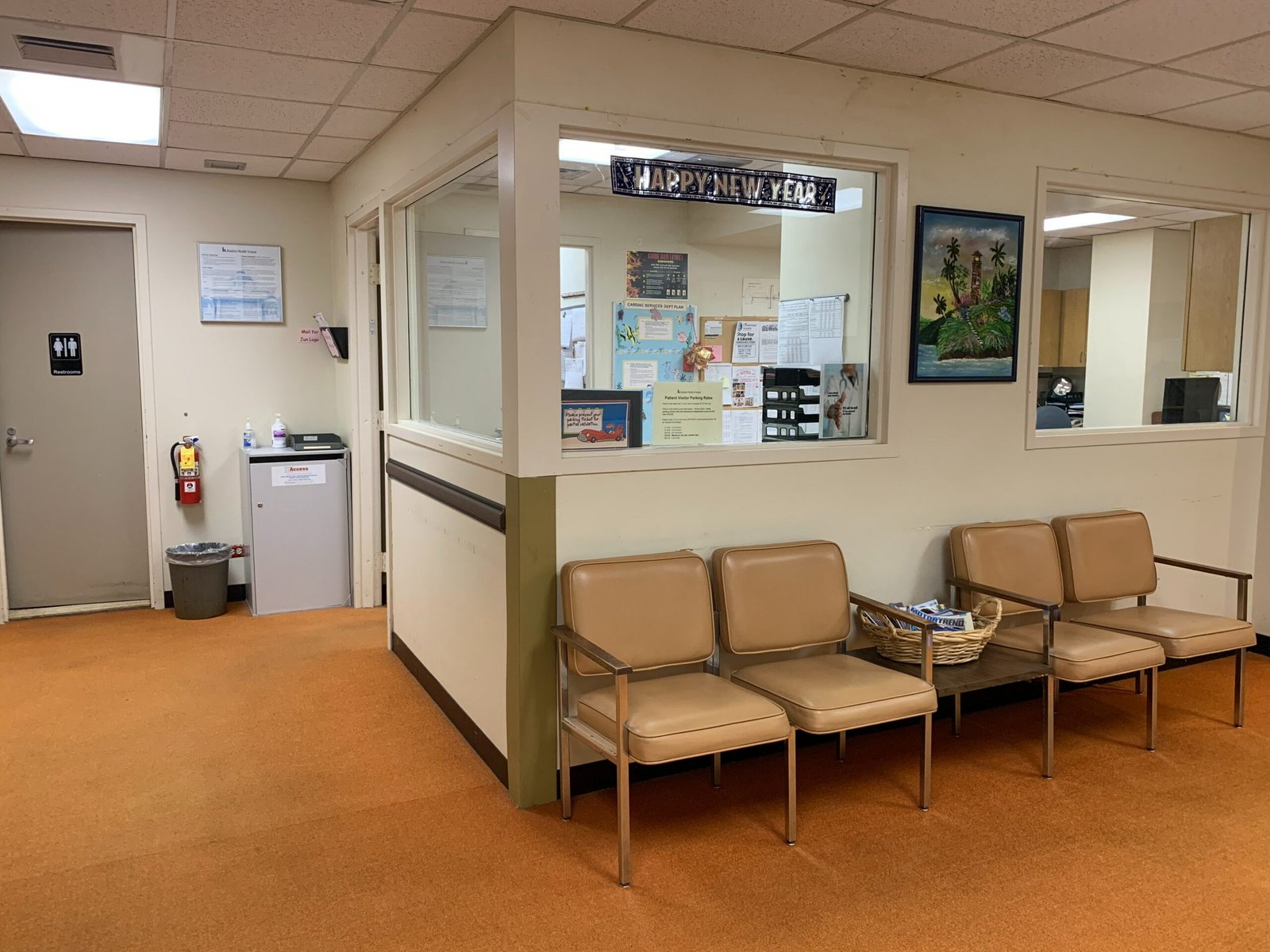 An empty waiting room at a doctor's office